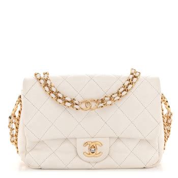 CHANEL Caviar Quilted Mini CC You Flap White 